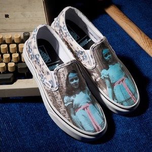 Vans Halloween 2021 The Shining Twins Slide-Ons, women’s 5.5, men’s 4